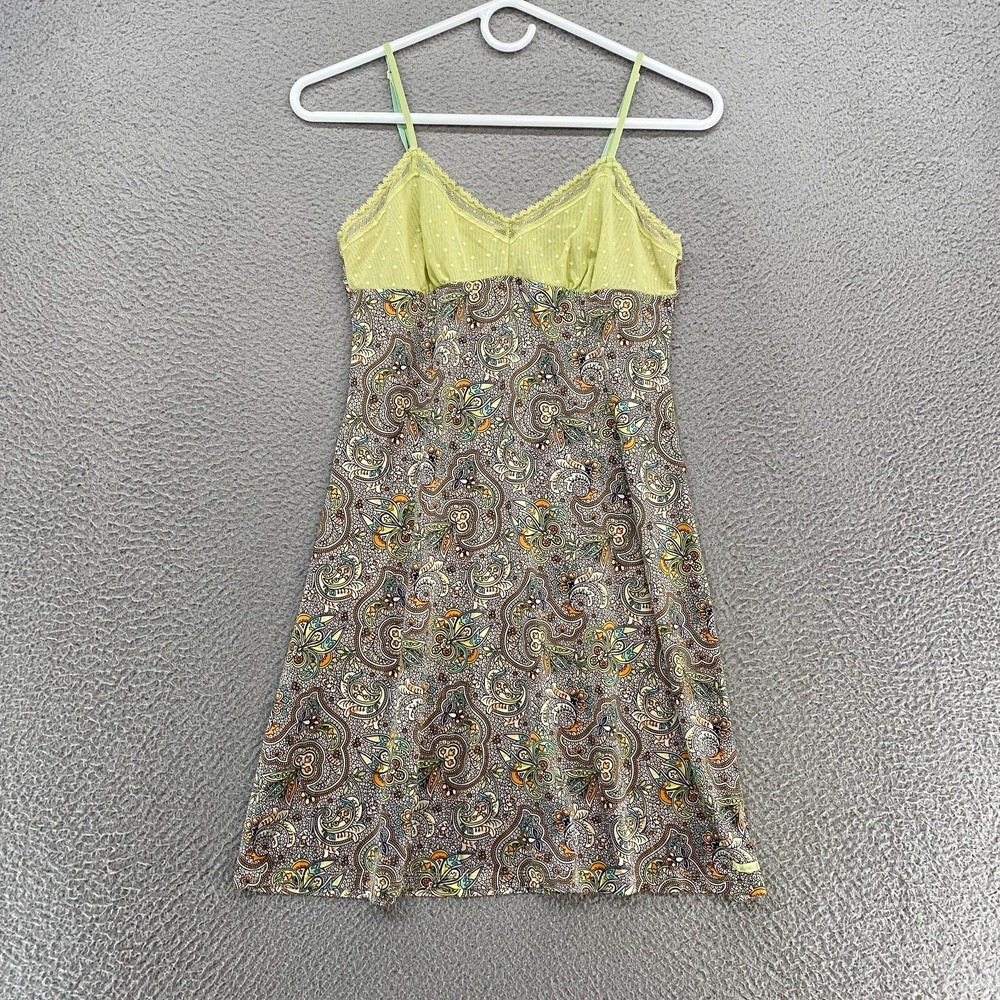 Calvin Klein Slip Dress Womens Medium Babydoll Mesh Lace Y2K Boho 90s